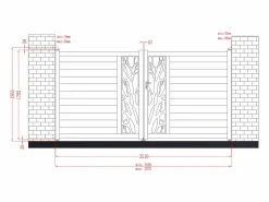 EXPERTLAND Portón eléctrico batiente de aluminio Ancho 350 x Alt. 179 cm antracita LABRIT II Gris antracita Best