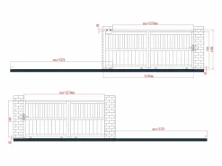 EXPERTLAND Portón eléctrico corredera aluminio calado Ancho 343 x Alt. 149 cm antracita TARNOS II Gris antracita Discount