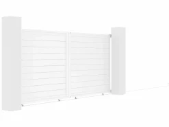 EXPERTLAND Portón|Portón eléctrico corredero de aluminio Ancho 374 x Alt. 180 cm NAZARIO