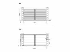 EXPERTLAND Portón|Portón eléctrico corredero de aluminio Ancho 374 x Alt. 180 cm NAZARIO