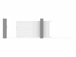 EXPERTLAND Portón|Portón eléctrico corredero de aluminio Ancho 374 x Alt. 180 cm NAZARIO