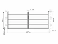 EXPERTLAND Portón|Portón motorizado de aluminio color antracita NAZARIO - Ancho 392 x Alt. 158 cm
