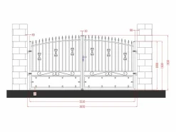 EXPERTLAND Portón de aluminio Ancho 367 x Alt.183 cm NERBIS Negro Best