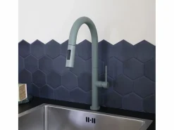 Portofino Mezclador de lavabo con teleducha extraíble gris verdoso^Essebagno New