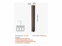 Buzón|Poste de Buzón SucceBuy, 109,4 x 11 x 11 cm, Soporte de Buzón Empotrado de Acero con Revestimiento en Polvo, Kit de Poste Metálico