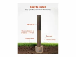 Buzón|Poste de Buzón SucceBuy, 109,4 x 11 x 11 cm, Soporte de Buzón Empotrado de Acero con Revestimiento en Polvo, Kit de Poste Metálico