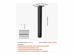 Buzón|Poste de Buzón SucceBuy, 109,4 x 30 x 15 cm, Soporte de Buzón Empotrado Acero Revestimiento en Polvo, con Placa Universal