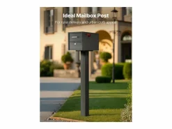 Buzón|Poste de Buzón SucceBuy, 109,4 x 30 x 15 cm, Soporte de Buzón Empotrado Acero Revestimiento en Polvo, con Placa Universal