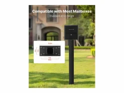 Buzón|Poste de Buzón SucceBuy, 109,4 x 30 x 15 cm, Soporte de Buzón Empotrado Acero Revestimiento en Polvo, con Placa Universal