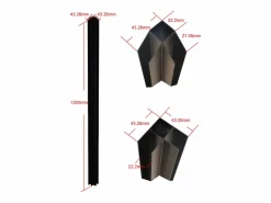 Vente-unique Cristalera Interior|Poste esquinero para marquesina de aluminio lacado en polvo de 130 cm BAYVIEW