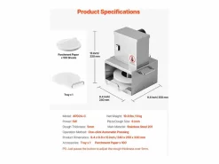 Pequeño Electrodoméstico|Prensa para Masa SucceBuy Eléctrica, Placa 15 cm, Prensa para Pizza de Acero Inoxidable, Formadora de Pizza Comercial de Grosor Ajustable, para Cafés