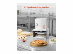 Pequeño Electrodoméstico|Prensa para Masa SucceBuy Eléctrica, Placa 15 cm, Prensa para Pizza de Acero Inoxidable, Formadora de Pizza Comercial de Grosor Ajustable, para Cafés