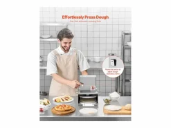 Pequeño Electrodoméstico|Prensa para Masa SucceBuy Eléctrica, Placa 15 cm, Prensa para Pizza de Acero Inoxidable, Formadora de Pizza Comercial de Grosor Ajustable, para Cafés