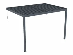 EXPERTLAND Pérgola adosada bioclimática de aluminio con láminas orientables 11,85 m², MANDELLO Gris antracita Online