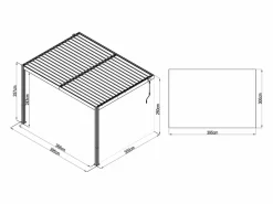EXPERTLAND Pérgola adosada bioclimática de aluminio con láminas orientables 11,85 m², MANDELLO Gris antracita Online