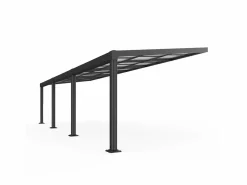 EXPERTLAND Pérgola adosada con techo deslizante - 27 m² - antracita - IZEDA Gris antracita Discount