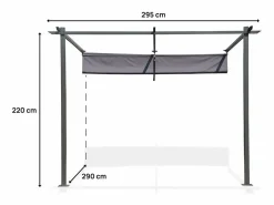 Habitat et jardin Pérgola|Pérgola adosada con techo retráctil - 3 x 3 m -
