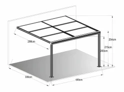 EXPERTLAND Pérgola|Pérgola adosada con techo deslizable, 12m², antracita IZEDA