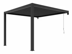 EXPERTLAND Pérgola adosada de aluminio con lamas orientables 9,36 m² - SERADO Gris antracita Outlet