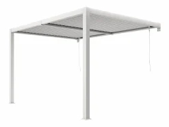 EXPERTLAND Pérgola adosada de aluminio con lamas orientables 12 m² - SERADO Blanco New