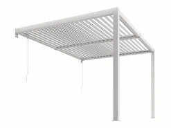 EXPERTLAND Pérgola adosada de aluminio con lamas orientables 12 m² - SERADO Blanco New