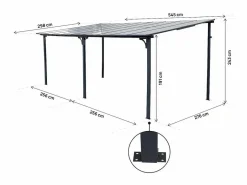 Habitat et jardin Pérgola|Pérgola adosada "Marvin" - 5,5 x 3 m - 545 x 298 x 243 cm - oscuro