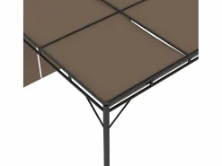 vidaxl Pérgola Amapola techo corredizo + cortina lateral taupe 225x300x300 cm Gris Discount