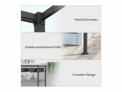 Pérgola autoportante en acero inoxidable, con techo de poliéster deslizante, 298 x 213 x 221 cm,^DripeX Best