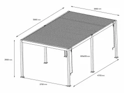 EXPERTLAND Pérgola|Pérgola bioclimática aluminio 15m² cortina retráctil An.300 cm - Antracita - ALMAFI