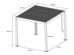EXPERTLAND Pérgola|Pérgola bioclimática autoportante con lamas orientables - 9 m² - antracita - AMALFI