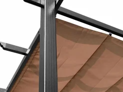 Pérgola|Pérgola Bioclimática Autoportante 3x4 m – Techo de Tela Retráctil de Aluminio – Toldo Ajustable para Terraza, Resistente a UV e Impermeable para Jardín