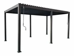 EXPERTLAND Pérgola bioclimática autoportante con lamas orientables - 15 m² - antracita - AMALFI Gris antracita Sale