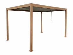 EXPERTLAND Pérgola bioclimática autoportante, lamas orientables - 12 m² - color natural - AMALFI Color natural oscuro Best