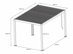 EXPERTLAND Pérgola bioclimática autoportante, lamas orientables - 12 m² - color natural - AMALFI Color natural oscuro Best