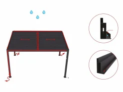 Pérgola bioclimática autoportante en aluminio 12 m² antracita con celosía - AMADORA^EXPERTLAND Best