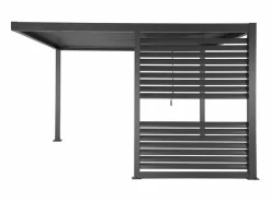 Sweeek Pérgola bioclimática de aluminio y acero con lamas orientables y Negro Outlet