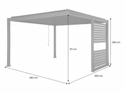 Sweeek Pérgola bioclimática de aluminio y acero con lamas orientables y Negro Outlet