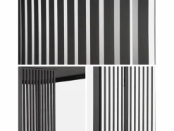 Sweeek Pérgola bioclimática de aluminio 3x4m + 3 persianas verticales 1.3m Negro Online