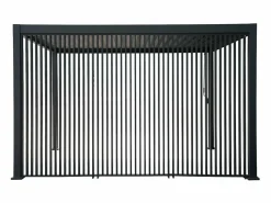Sweeek Pérgola bioclimática de aluminio 3x4m + 3 persianas verticales 1.3m Negro Online