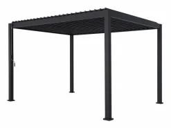 Sweeek Pérgola bioclimática de aluminio 3x4m + 3 persianas verticales 1.3m Negro Online