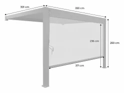 Pérgola bioclimática de aluminio adosada 3x4m + 1 toldo 4m antracita^Sweeek Sale