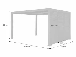 Pérgola bioclimática de aluminio y acero 3x4m + 3 persianas de 1m con^Sweeek Best