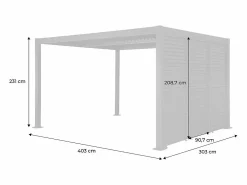 Pérgola bioclimática de aluminio y acero 3x4m + 3 persianas de 1m con^Sweeek Best