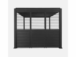 Pérgola bioclimática de aluminio 3x4m + 3 persianas 1m lamas^Sweeek Clearance