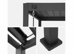 Pérgola bioclimática de aluminio 3x4m + 3 persianas 1m lamas^Sweeek Clearance