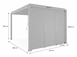 Pérgola bioclimática de aluminio 3x4m + 3 persianas 1m lamas^Sweeek Clearance