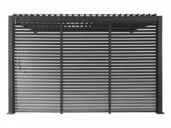 Sweeek Pérgola bioclimática de aluminio adosada 3x4m + 3 persianas 1.3m Negro Best
