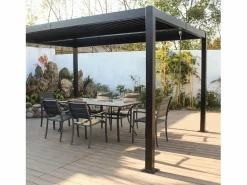 Concept-Usine Pérgola|Pérgola bioclimática de 4x3m con estructura y lamas de aluminio antracita NAXOS