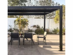 Concept-Usine Pérgola|Pérgola bioclimática de 4x3m con estructura y lamas de aluminio antracita NAXOS