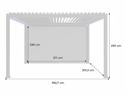 Sweeek Pérgola bioclimática triomphe 3x4m led + toldo de 4m antracita Negro Hot